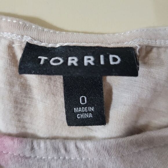 Torrid Women's Tie Dye Off-Shoulder Short Sleeve Pullover Top - Picture 6 of 14